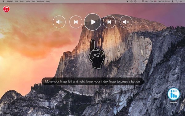 điều khiển âm nhạc bằng cử chỉ trên Macbook