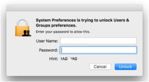 Gợi ý mật khẩu macOS