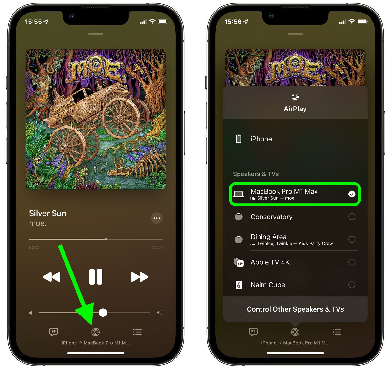 AirPlay nhạc từ iPhone lên Mac