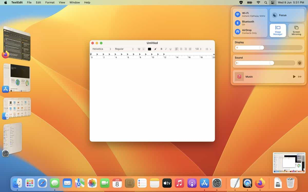 macOS Ventura Stage Manager