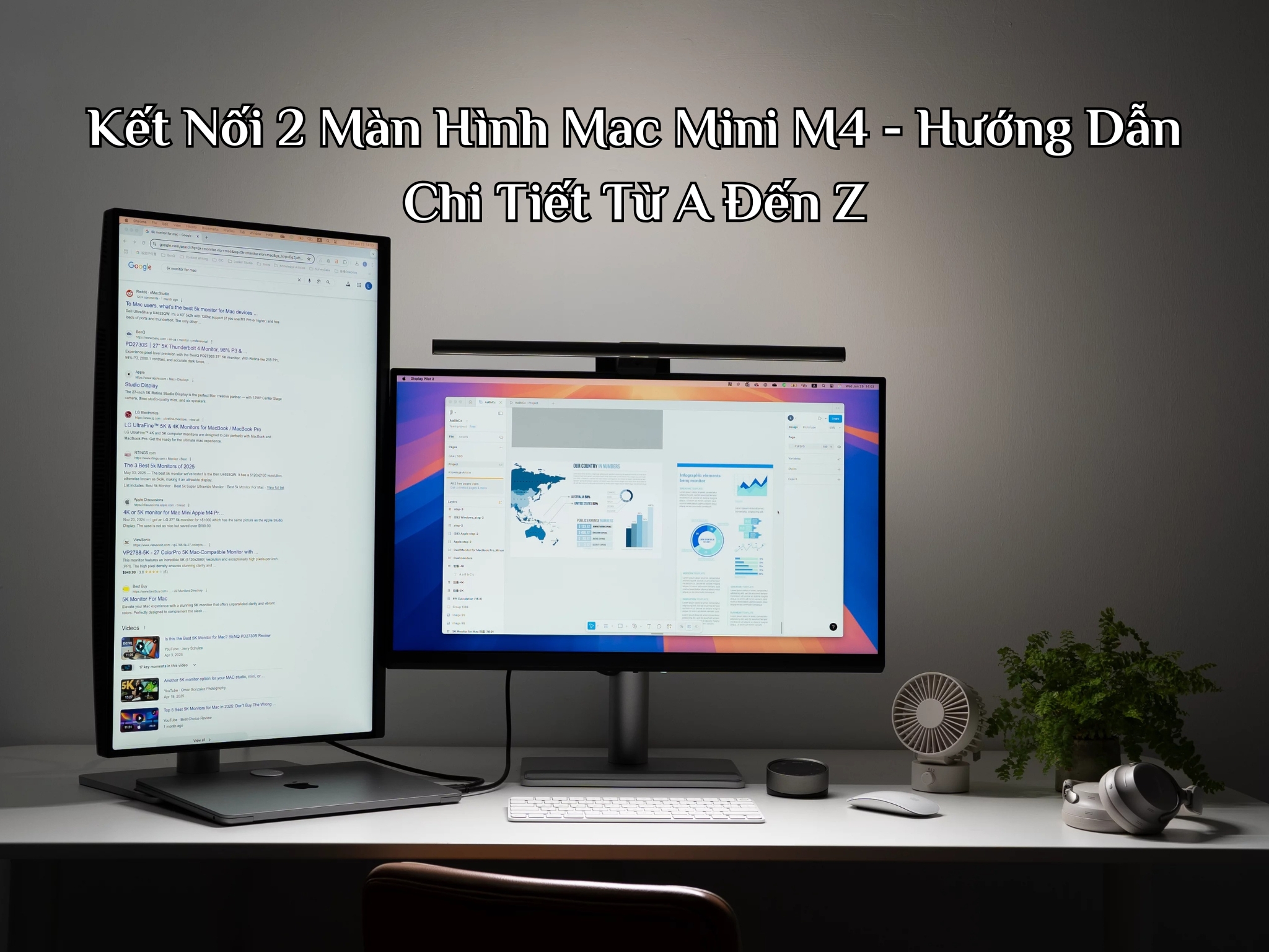 kết nối 2 màn hình mac mini m4