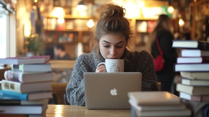Học nhóm tại quán Cafe: Tại sao MacBook là lựa chọn số 1 về pin và tính di động cho sinh viên năng động?