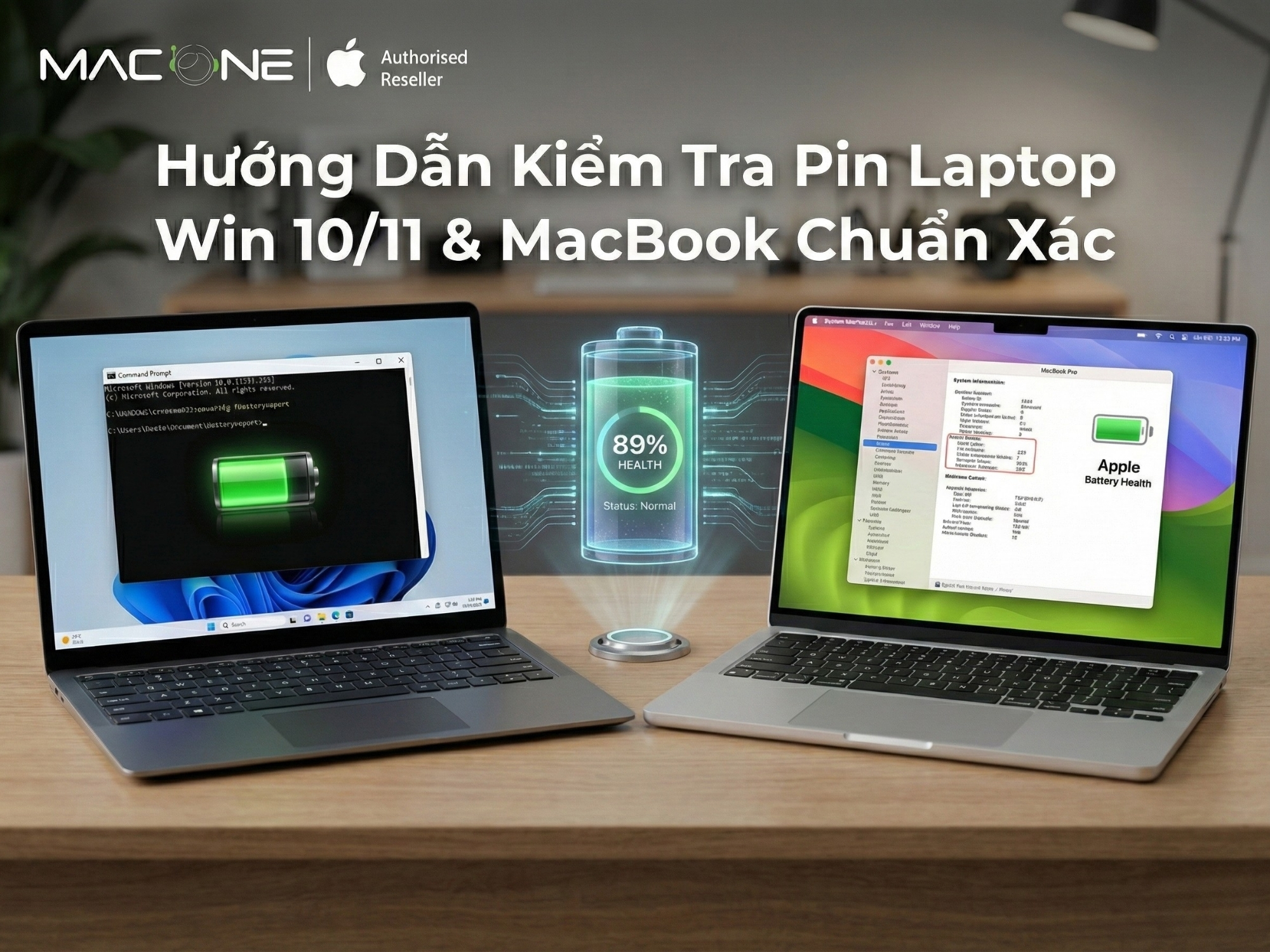 Hướng Dẫn Kiểm Tra Pin Laptop Win 10/11 & MacBook Chuẩn Xác