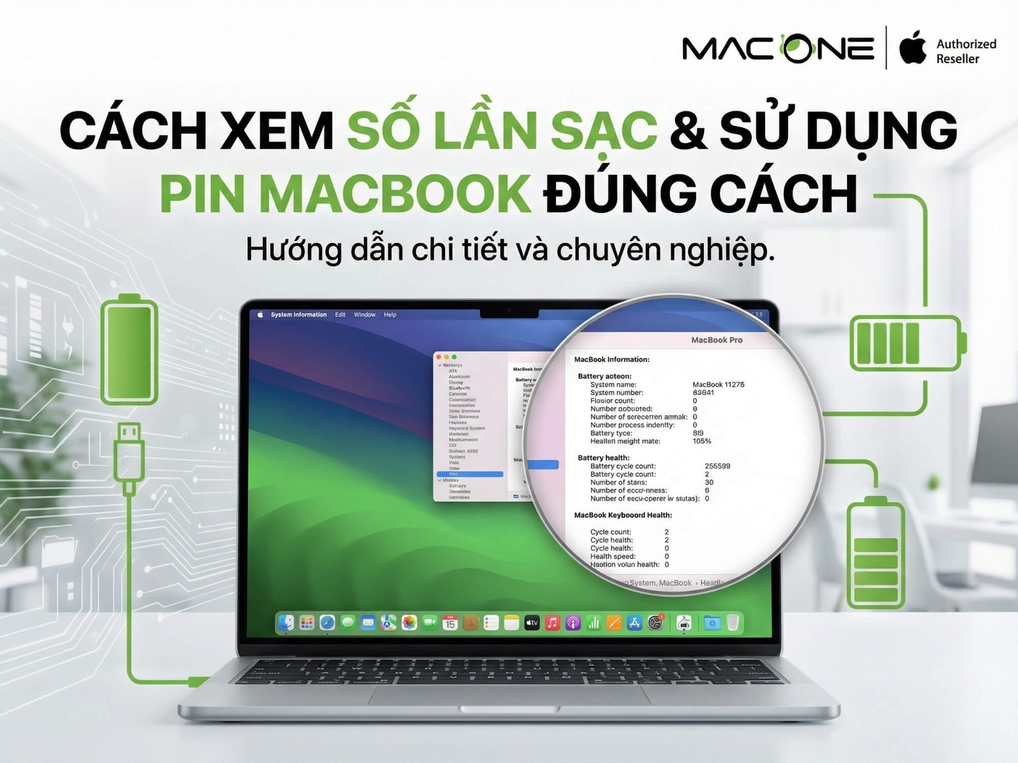 Cách xem số lần sạc và sử dụng pin trên MacBook đúng cách