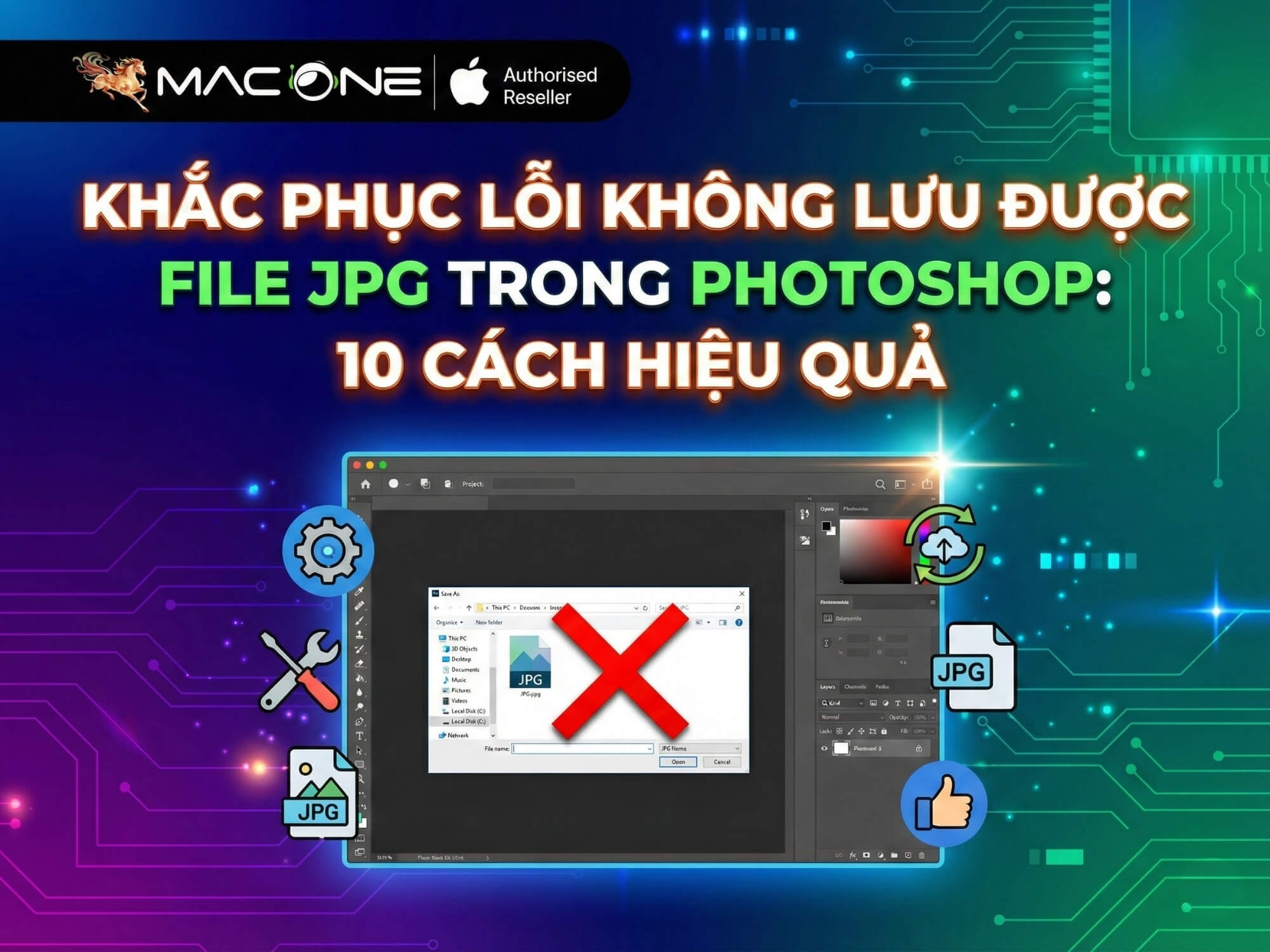 Khắc phục lỗi không lưu được file JPG trong Photoshop: 10 cách hiệu quả