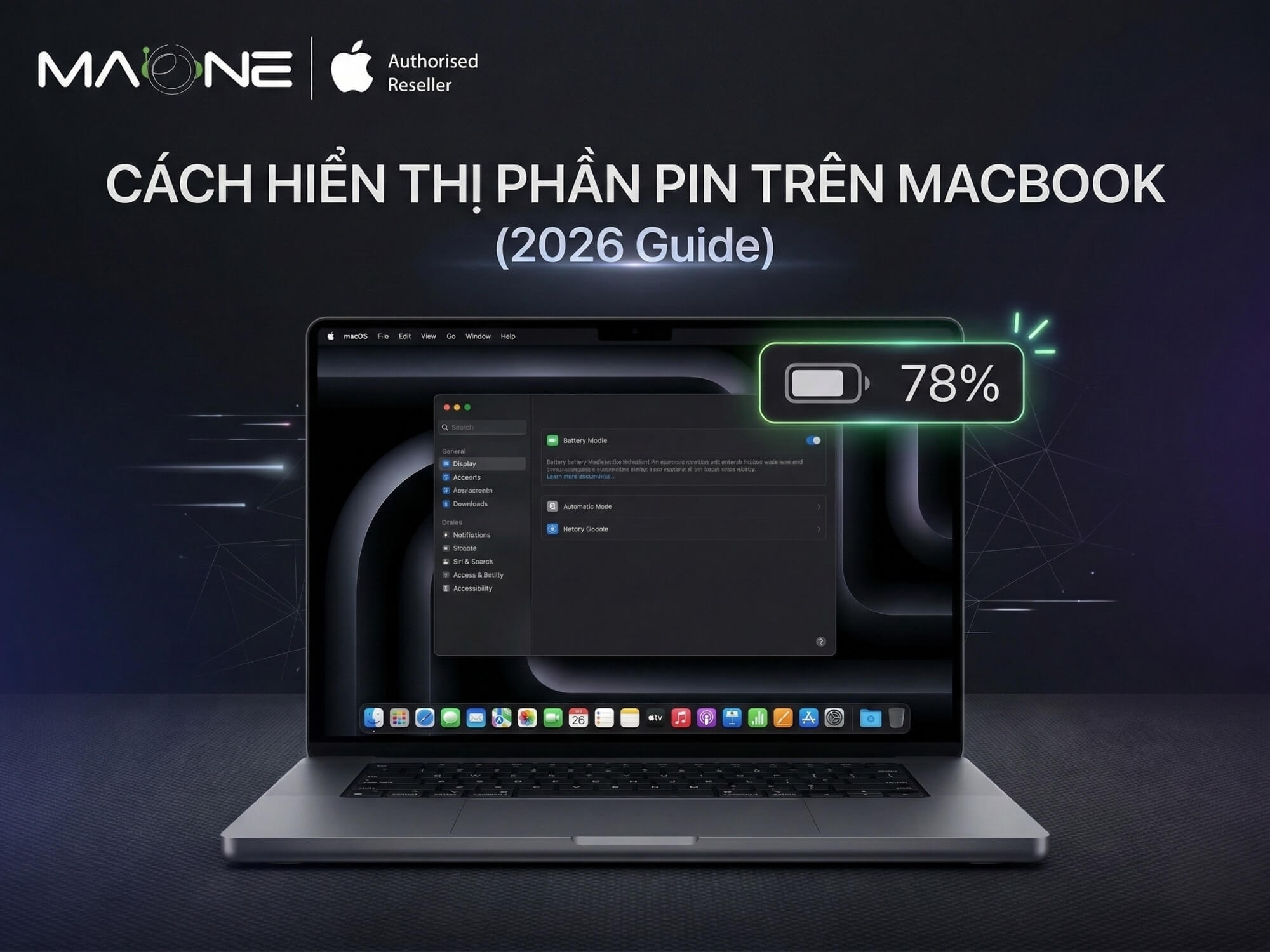 Cách Hiển Thị Phần Trăm Pin Trên MacBook (2026 Guide)