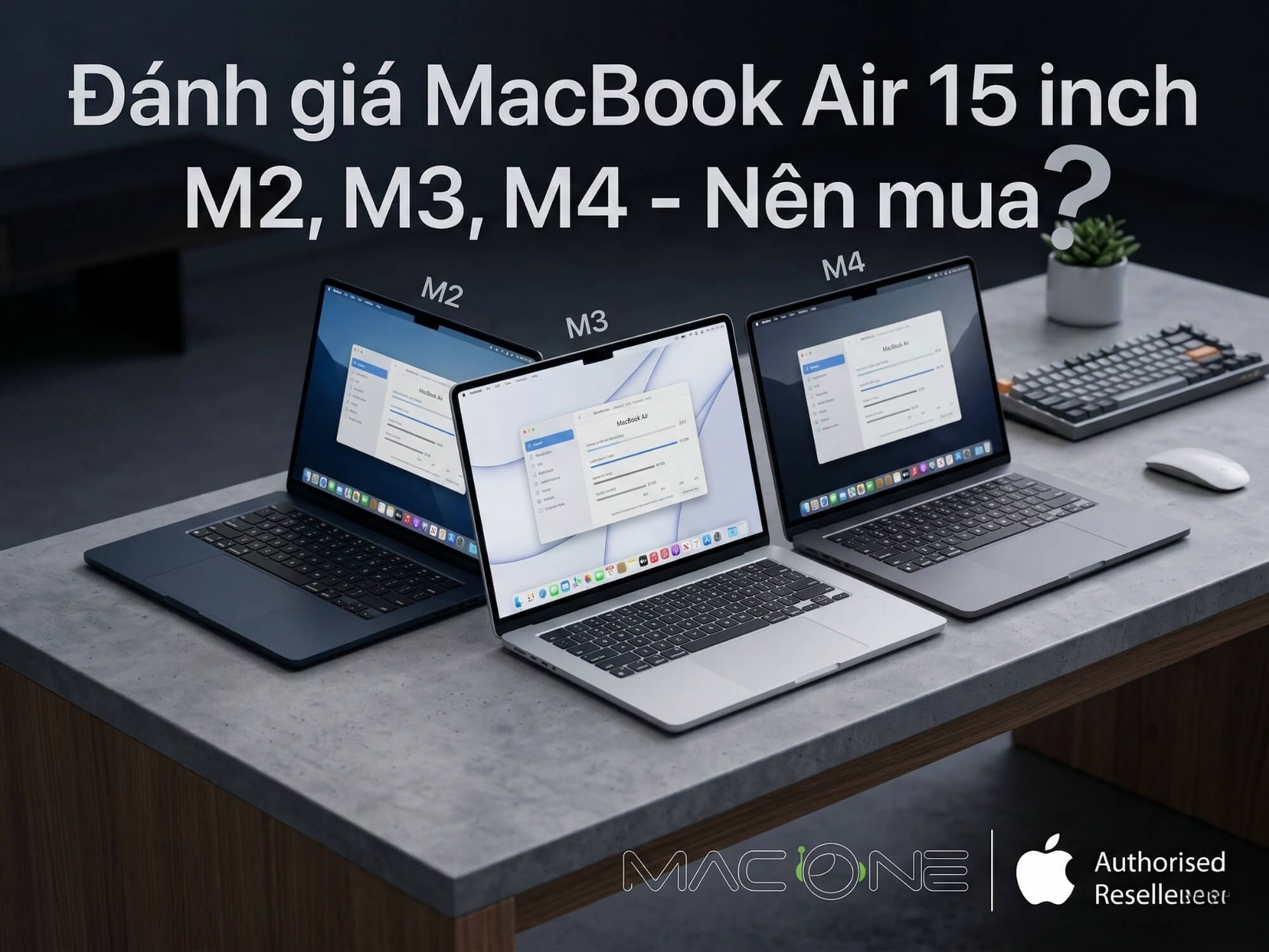 Đánh giá MacBook Air 15 inch M2, M3, M4 - Nên mua 2026?