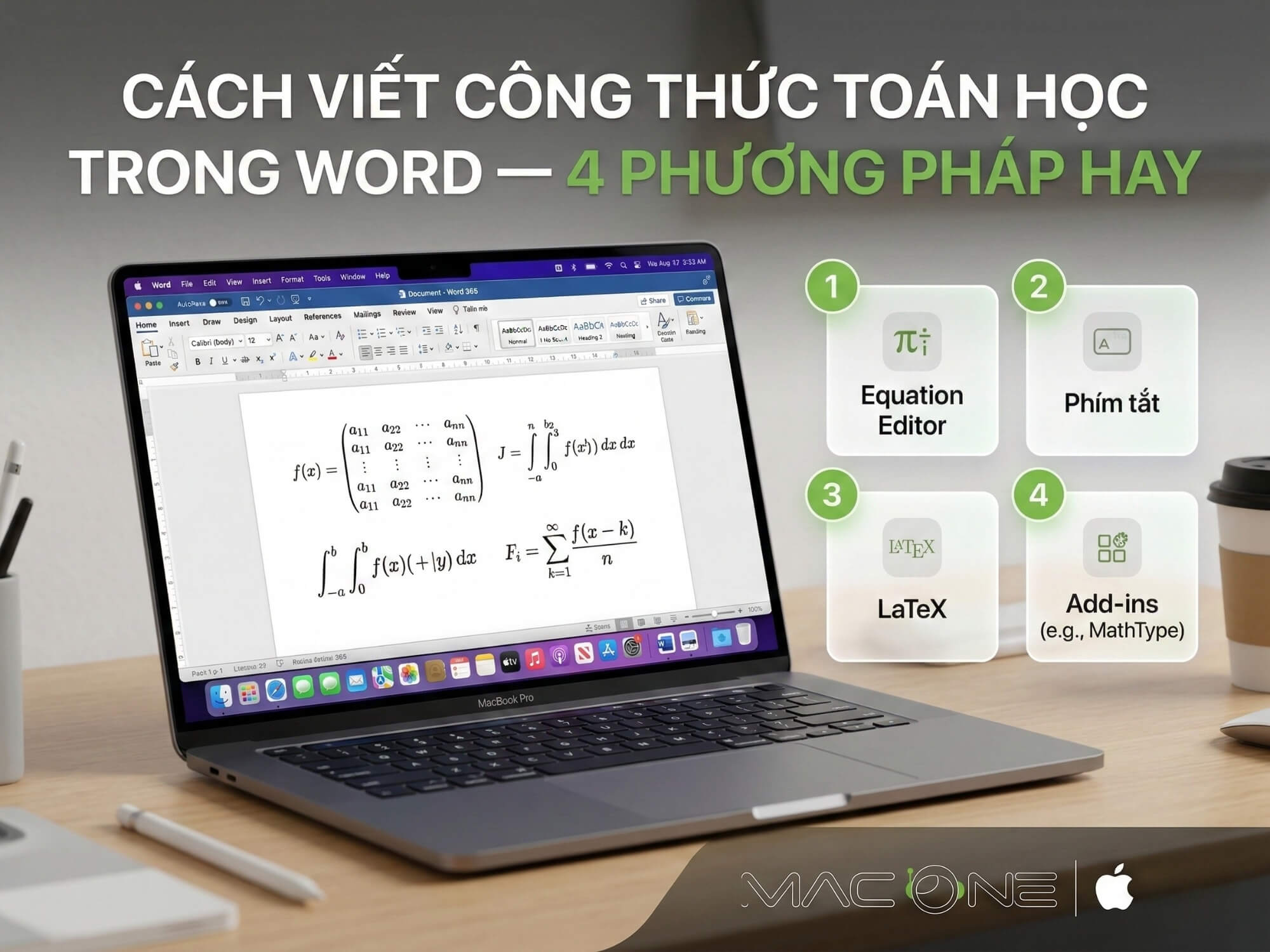 Cách viết công thức toán học trong Word — 4 phương pháp hay