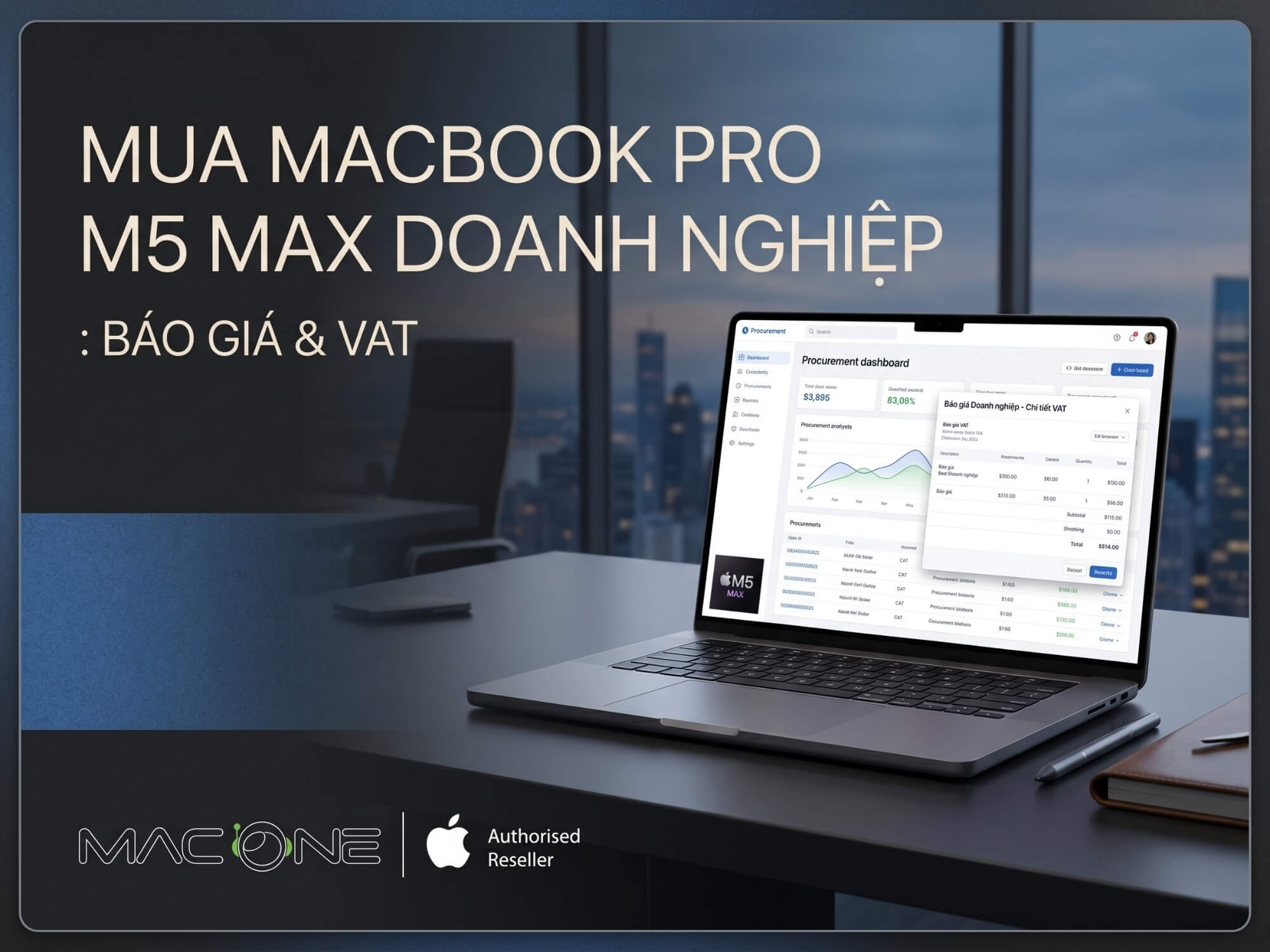 Mua MacBook Pro M5 Max doanh nghiệp: báo giá & VAT
