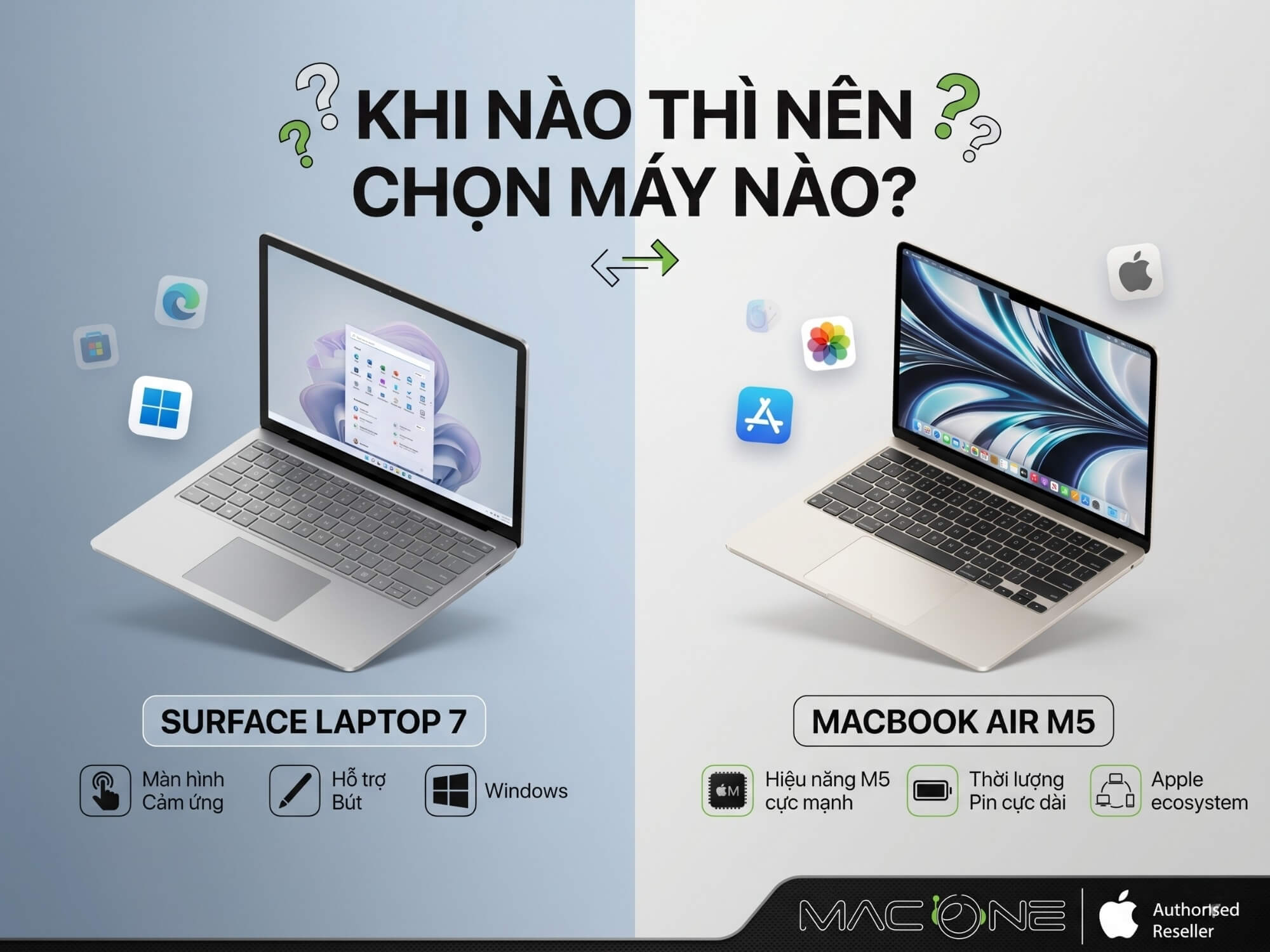 Surface Laptop 7 vs MacBook Air M5 - Khi Nào Thì Nên Chọn Máy Nào?