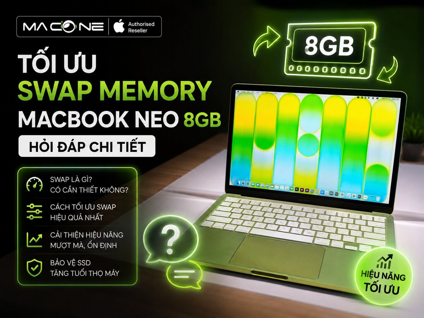 Tối ưu Swap Memory MacBook Neo 8GB: Hỏi đáp chi tiết