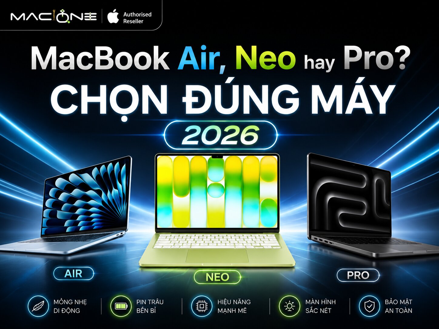 MacBook Air, Neo hay Pro - Chọn Đúng Máy 2026