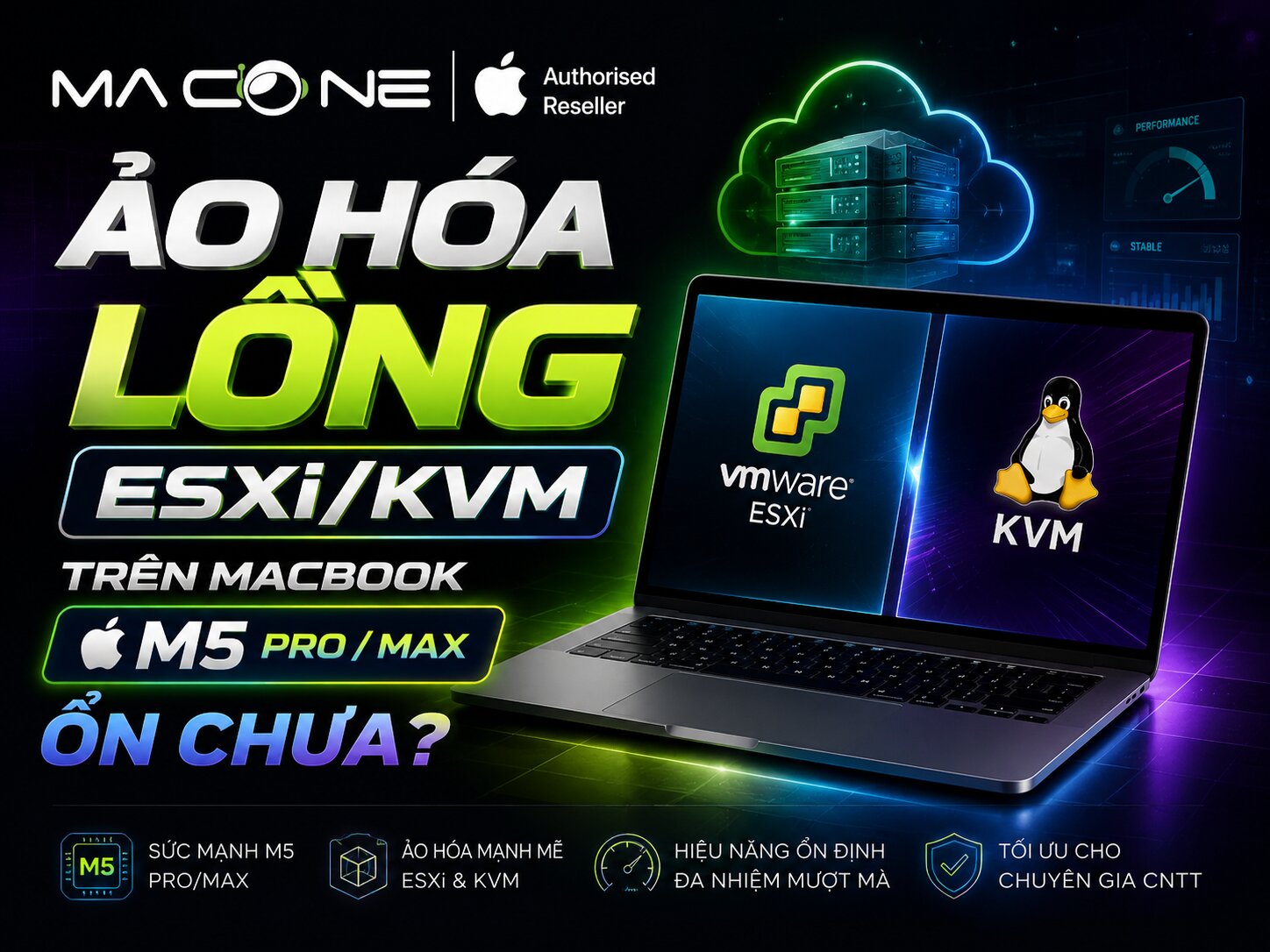 Ảo Hóa Lồng ESXi/KVM Trên MacBook M5 Pro/Max: Ổn Chưa?