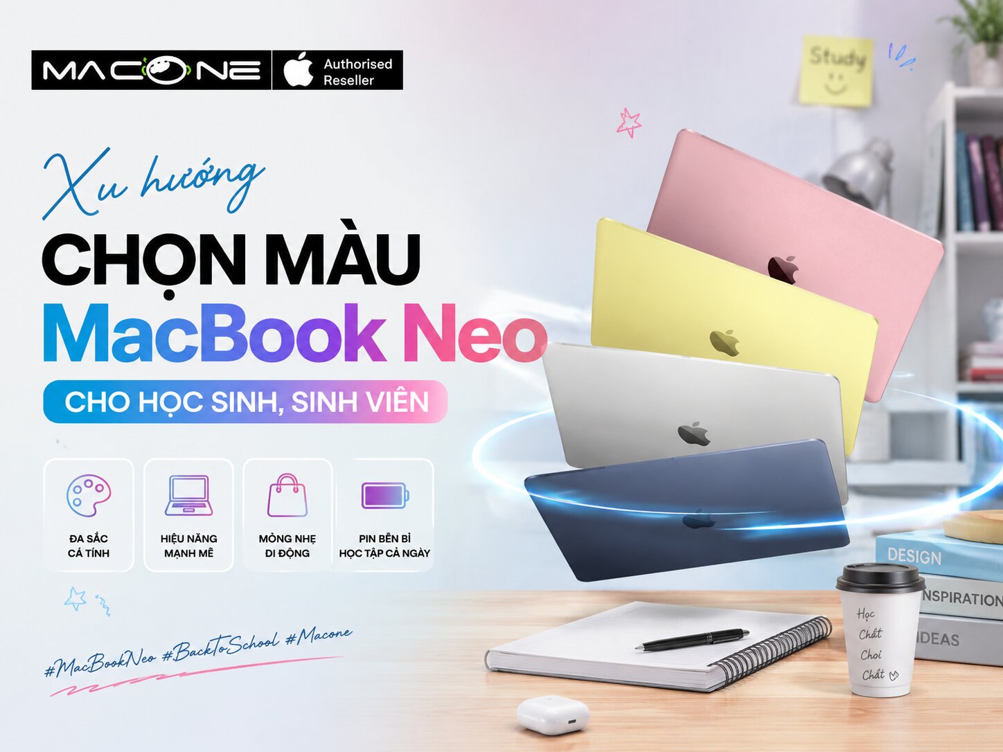 Xu hướng chọn màu MacBook Neo cho sinh viên